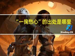 “一掬愁心”的出处是哪里