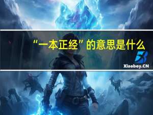 “一本正经”的意思是什么