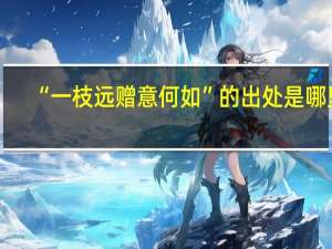 “一枝远赠意何如”的出处是哪里