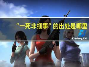 “一死非细事”的出处是哪里