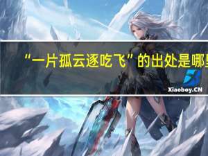 “一片孤云逐吃飞”的出处是哪里