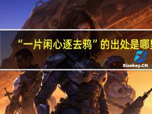 “一片闲心逐去鸦”的出处是哪里