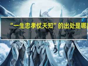 “一生忠孝仗天知”的出处是哪里
