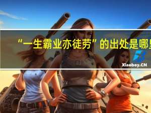 “一生霸业亦徒劳”的出处是哪里
