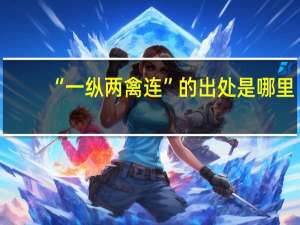 “一纵两禽连”的出处是哪里