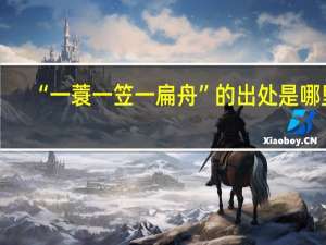 “一蓑一笠一扁舟”的出处是哪里