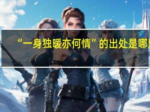 “一身独暖亦何情”的出处是哪里