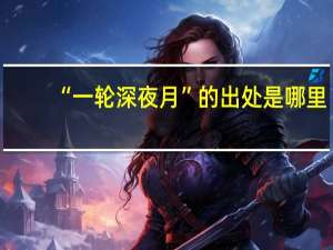 “一轮深夜月”的出处是哪里