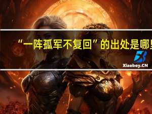 “一阵孤军不复回”的出处是哪里