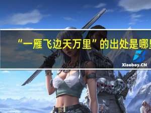 “一雁飞边天万里”的出处是哪里