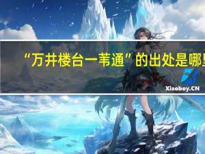 “万井楼台一苇通”的出处是哪里