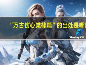 “万古伤心棠棣篇”的出处是哪里