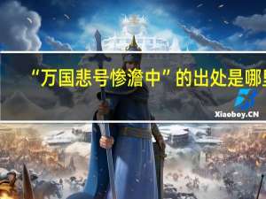 “万国悲号惨澹中”的出处是哪里