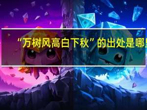 “万树风高白下秋”的出处是哪里