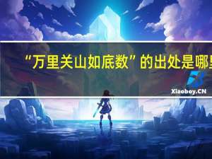 “万里关山如底数”的出处是哪里