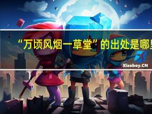 “万顷风烟一草堂”的出处是哪里