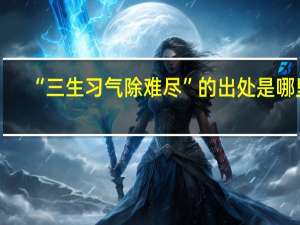 “三生习气除难尽”的出处是哪里