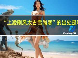 “上凌刚风太古雪尚寒”的出处是哪里