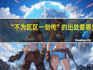 “不为区区一剑传”的出处是哪里