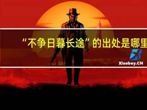 “不争日暮长途”的出处是哪里