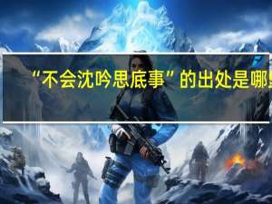 “不会沈吟思底事”的出处是哪里