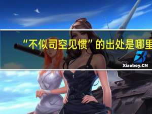 “不似司空见惯”的出处是哪里