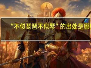“不似琵琶不似琴”的出处是哪里