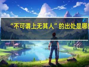 “不可谓上无其人”的出处是哪里