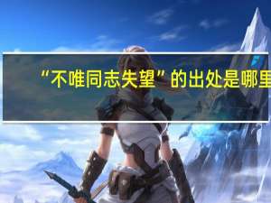 “不唯同志失望”的出处是哪里