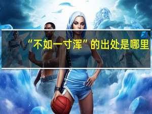 “不如一寸浑”的出处是哪里