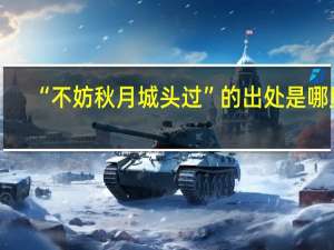 “不妨秋月城头过”的出处是哪里