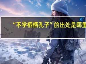 “不学栖栖孔子”的出处是哪里