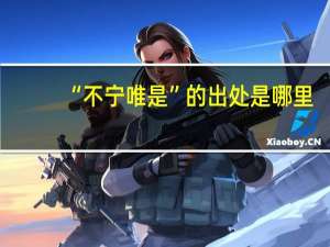 “不宁唯是”的出处是哪里