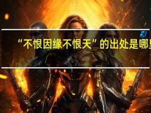 “不恨因缘不恨天”的出处是哪里