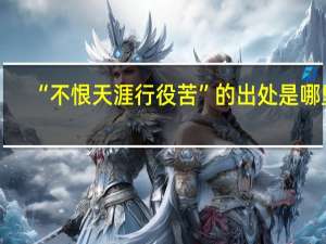 “不恨天涯行役苦”的出处是哪里