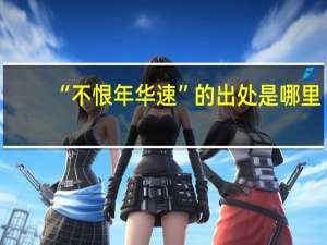 “不恨年华速”的出处是哪里