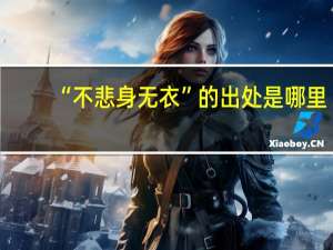 “不悲身无衣”的出处是哪里
