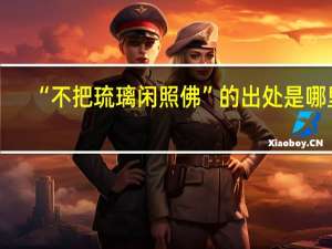 “不把琉璃闲照佛”的出处是哪里