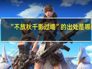 “不放秋千影过墙”的出处是哪里