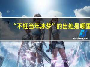 “不枉当年冰梦”的出处是哪里
