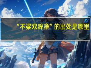 “不梁双眸净”的出处是哪里