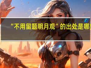 “不用留题明月观”的出处是哪里