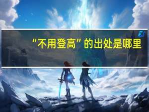 “不用登高”的出处是哪里