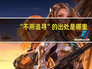 “不用追寻”的出处是哪里