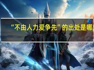 “不由人力爱争先”的出处是哪里