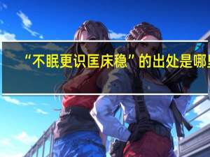 “不眠更识匡床稳”的出处是哪里