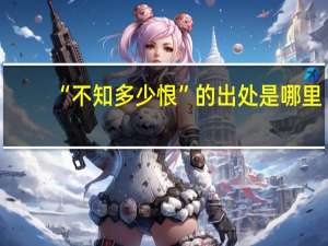 “不知多少恨”的出处是哪里