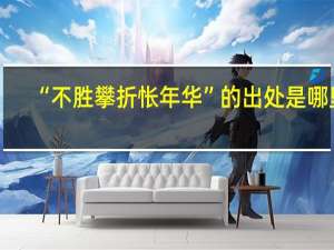 “不胜攀折怅年华”的出处是哪里