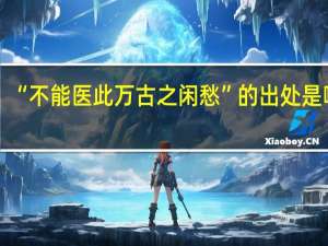 “不能医此万古之闲愁”的出处是哪里