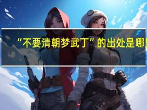 “不要清朝梦武丁”的出处是哪里